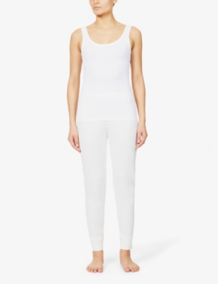 HANRO WOMENS WHIT: WHITE SOFT TOUCH STRETCH-MICROFIBRE TOP XS 20581916