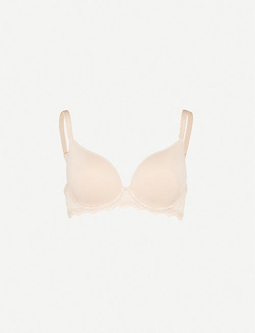 SIMONE PERELE: Caresse 3D Spacer and stretch-lace underwired plunge bra