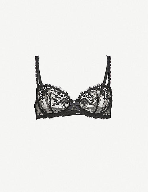 SIMONE PERELE: Wish stretch-tulle and lace underwired half-cup bra