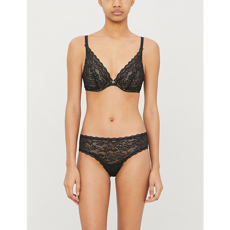 Aubade Rosessence Underwired Lace Bra In Noir