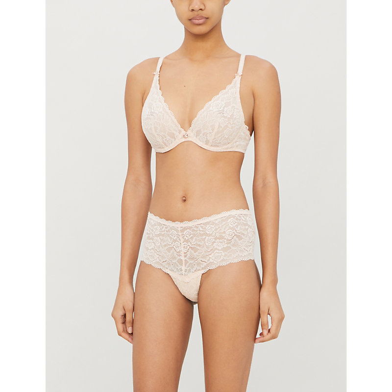 Shop Aubade Rosessence Underwired Lace Bra In Nude Dete