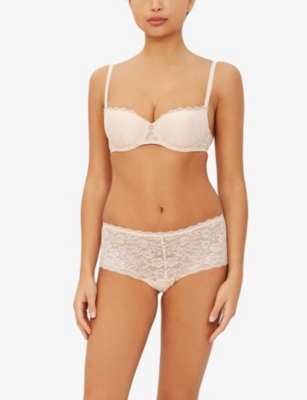 Shop Aubade Rosessence Lace Briefs In Nude Dete