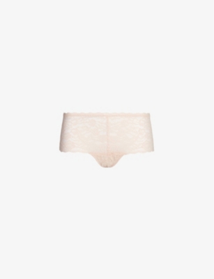 Shop Aubade Rosessence Lace Briefs In Nude Dete