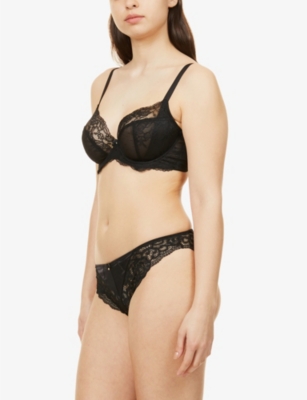 Panache Ava Lace Plunge Bra In Black