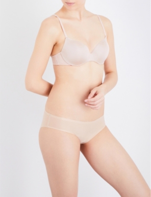 Chantelle Ladies Nude Cotton Seamless Stretch Brazilian Shorts In Nude