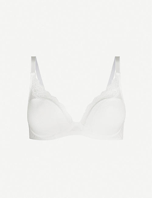 PASSIONATA: Brooklyn tulle and floral lace plunge bra