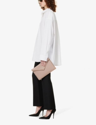 VALENTINO GARAVANI: Rockstud studded leather envelope clutch