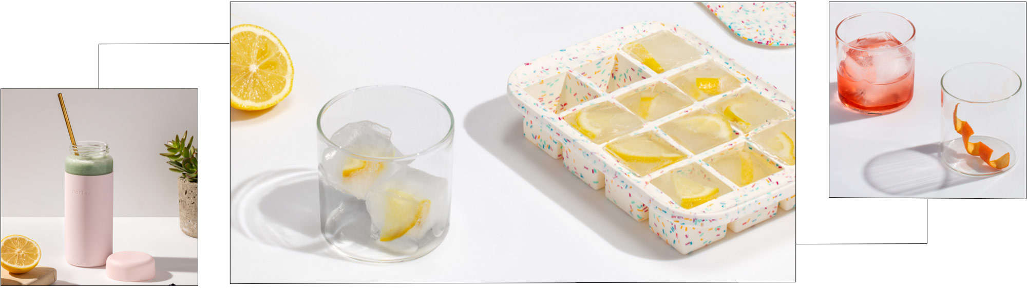 W & P Designs Peak XL Ice Cube Tray in Speckled Pink