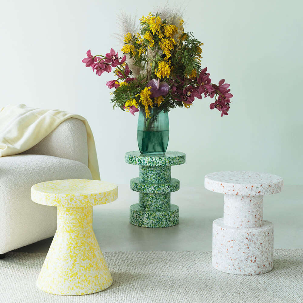 Colourful recycled plastic stools