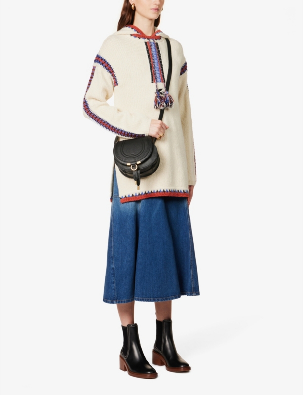 Marcie small leather saddle bag