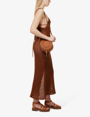 Chloé Marcie Small Crossbody Bag In Grained Calfskin In Tan