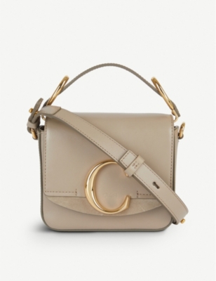 the c mini leather and suede shoulder bag