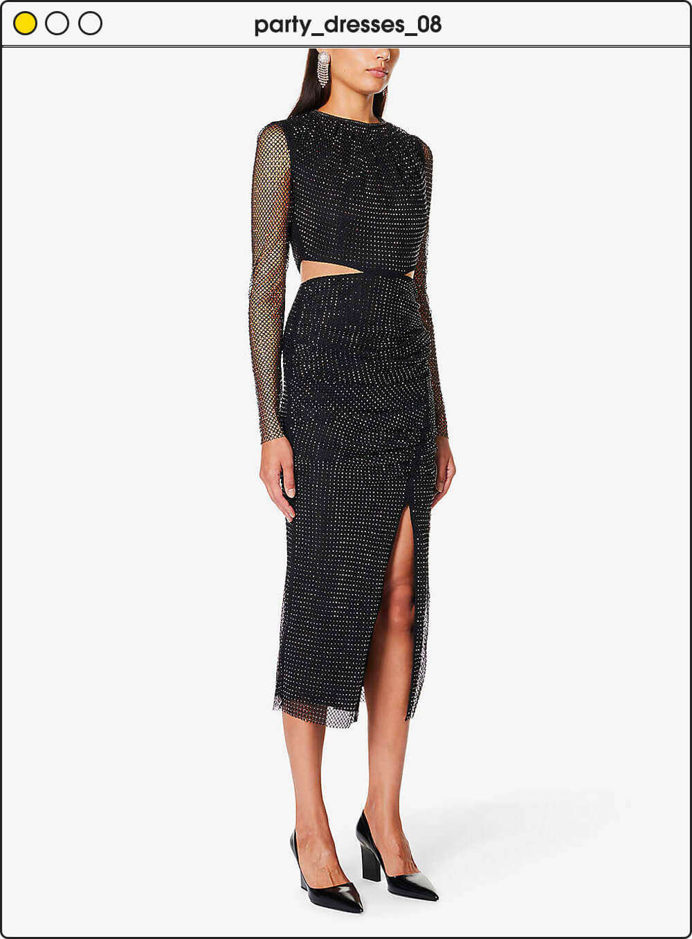 Crystal-embellished fishnet gown in black - Self Portrait