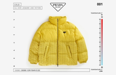 PRADA - Heat-reactive logo-plaque recycled-polyamide puffer jacket