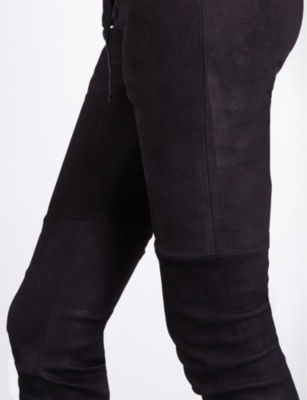 ISABEL BENENATO Skinny high-rise leather biker trousers