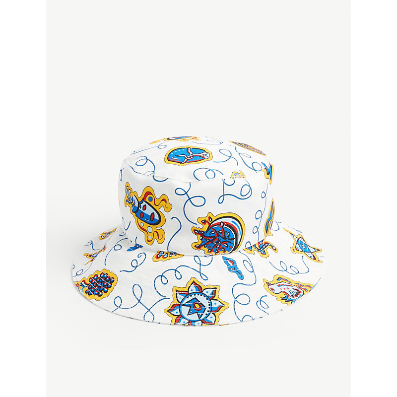 Loewe X Paula's Ibiza Printed Cotton Bucket Hat In White | ModeSens