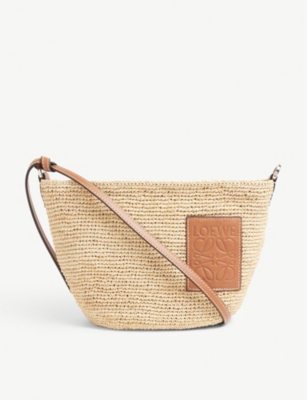 loewe pochette raffia bag natural