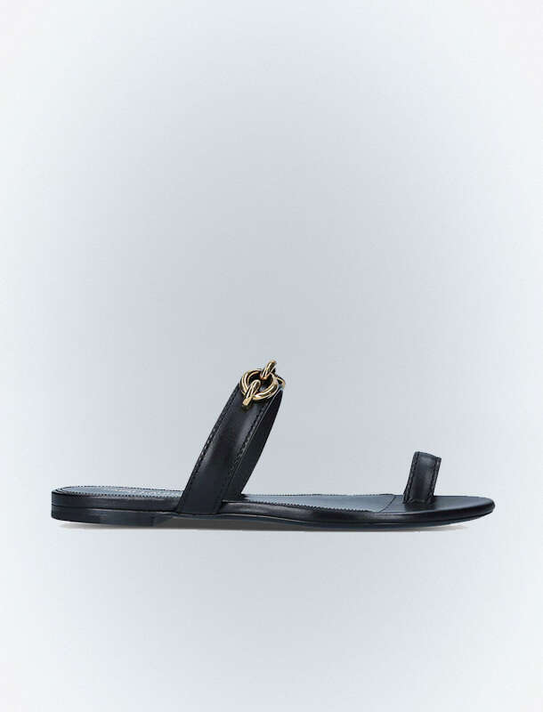 SAINT LAURENT Jota chain embellished leather sandals Selfridges