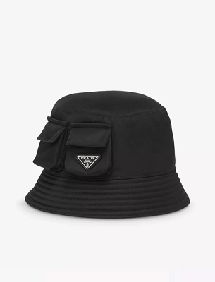 Prada brand-plaque tonal recycled-polyamide bucket hat