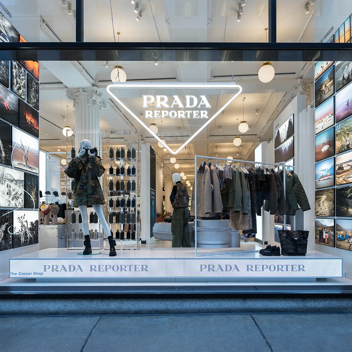 Prada Presents A Sleek Sustainable Re-Nylon Collection At Selfridges Corner  Shop