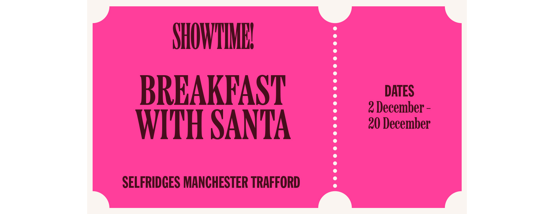Breakfast with Santa at Selfridges Manchester Trafford
