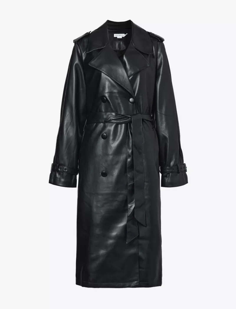 Buy LAPEL NECK POLYESTER WAIST-TIE BLACK TRENCH COAT for Women Online in  India