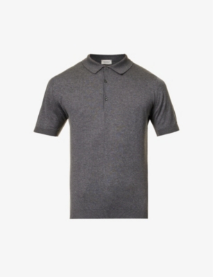 Shop John Smedley Men's Charcoal Adrian Cotton Polo Shirt