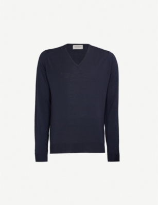linea thames v neck merino jumper