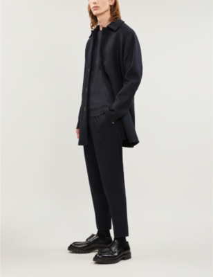 JOHN SMEDLEY MENS HEPBURN SMOKE LUNDY CREWNECK WOOL JUMPER 28806452