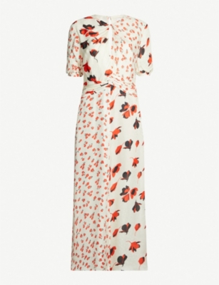 self portrait red floral dress