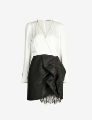 self portrait monochrome ruffle dress