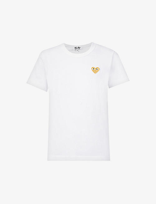 COMME DES GARCONS PLAY: Heart-embroidered cotton T-shirt