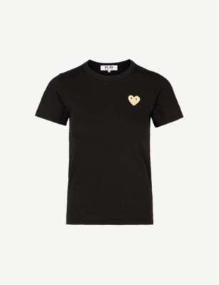 cdg shirt gold heart