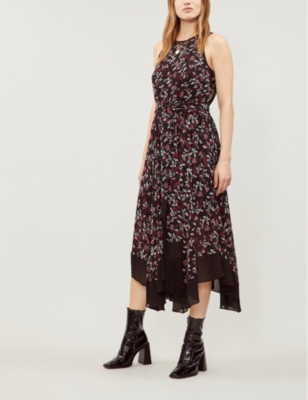 botanical georgette wrap dress