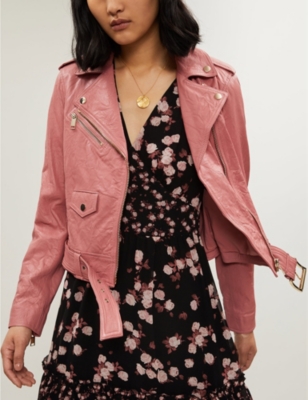 michael kors pink leather jacket