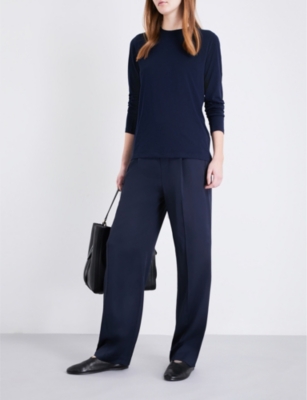 VINCE Wide-leg stretch-satin pants