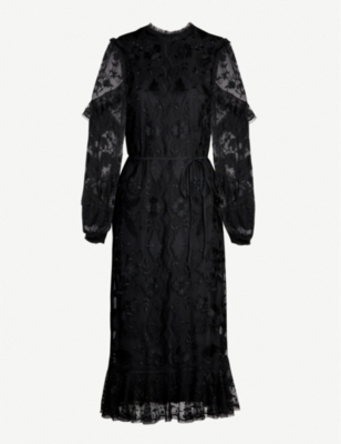 Embroidered Lace Midi Dress