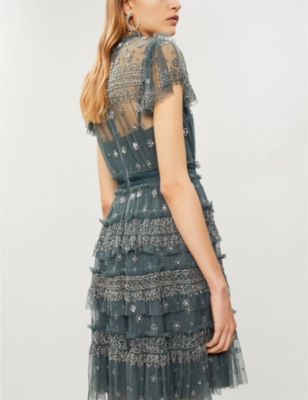 NEEDLE & THREAD ANDROMEDA TIERED TULLE DRESS