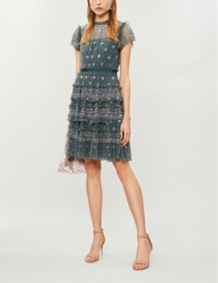 NEEDLE & THREAD ANDROMEDA TIERED TULLE DRESS