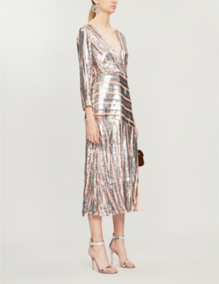 Rixo tyra best sale sequin midi dress