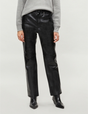 acne studios leather trousers