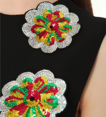 VICTORIA BECKHAM Sequin-appliqué woven dress