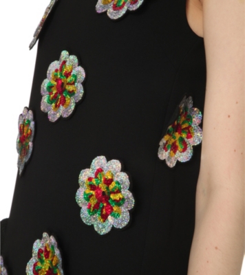 VICTORIA BECKHAM Sequin-appliqué woven dress