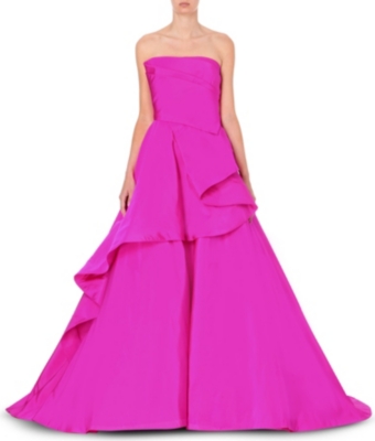 OSCAR DE LA RENTA - Ruffled silk-taffeta gown | Selfridges.com