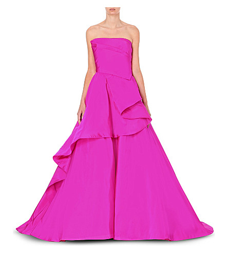 OSCAR DE LA RENTA - Ruffled silk-taffeta gown | Selfridges.com