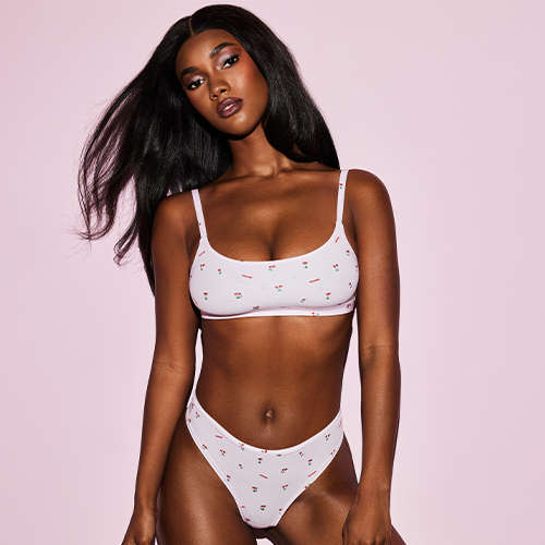 Fits Everybody Dipped Front Thong - Cherry Blossom - XXS and 8