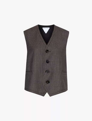 Bottega Veneta Single-breasted wool-twill waistcoat