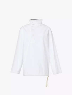 Jil Sander High-neck cotton-poplin shirt