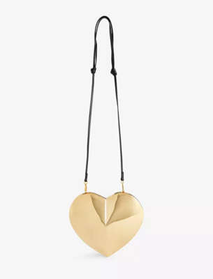 ALAIA Le Couer heart-shaped brass shoulder bag