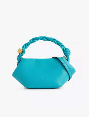 Ganni Bou mini leather-blend top-handle bag